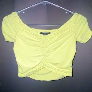A crop top from Forever 21. Flattering for chest and a bit over the shoulder.